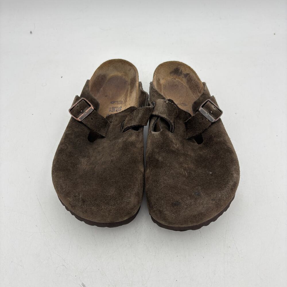 Birkenstock Bostom Mule Clogs Slides Sandals Women's 38 (7-7.5) Wide Fit Suede